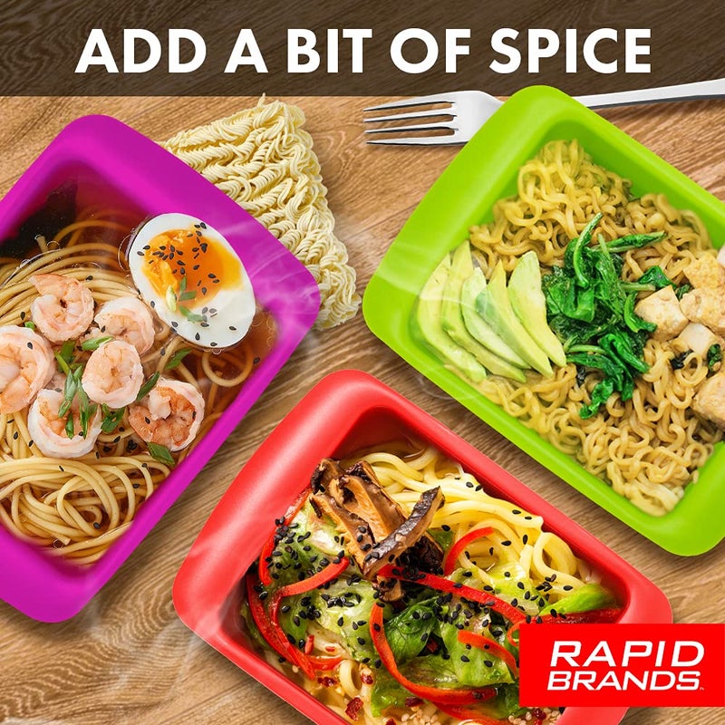 Rapid Brands Rapid Ramen Cooker | Microwavable Cookware for Instant Ramen | BPA Free and Dishwasher Safe | Perfect for Dorm, Small Kitchen or Office | Bright Red - Image 4